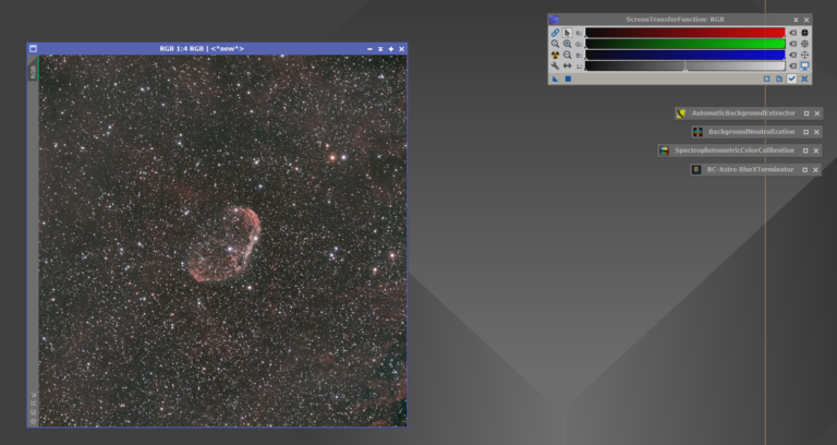 Pridanie Ha do RGB v PixInsight
